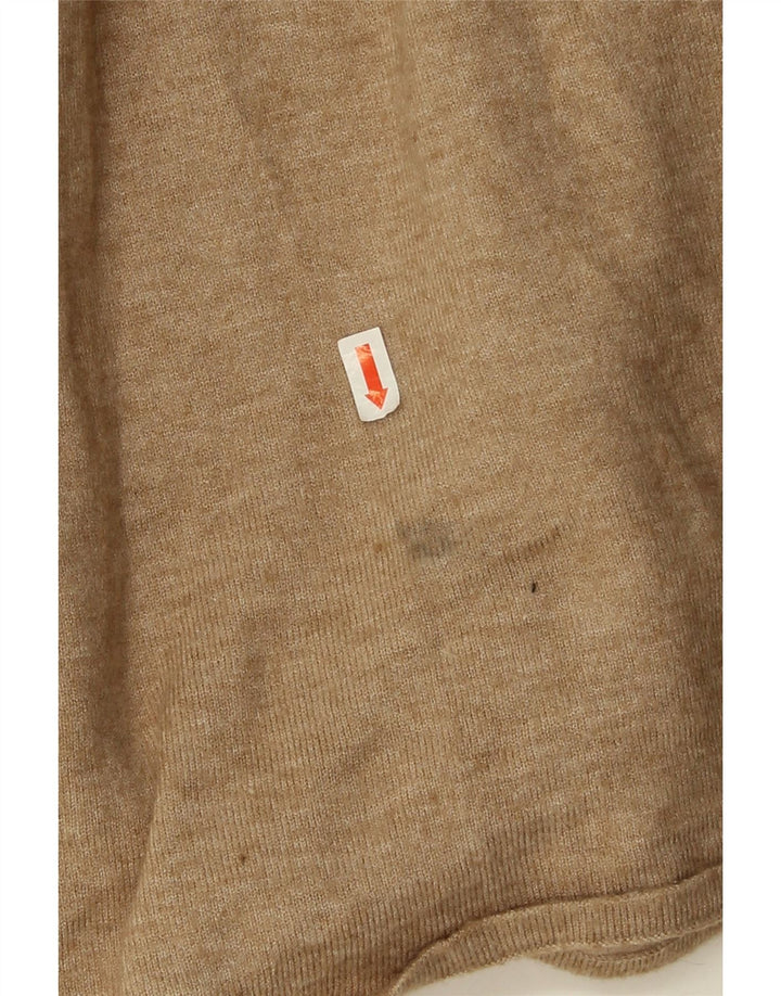 Suéter cardigã feminino Zara Longline Reino Unido 14 médio bege