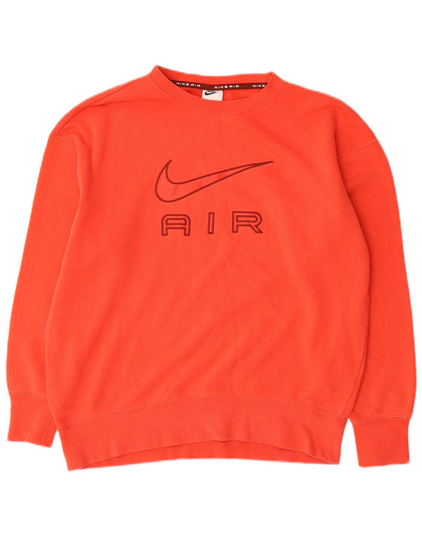 Nike feminino gráfico oversized moletom jumper UK 6 XS laranja algodão