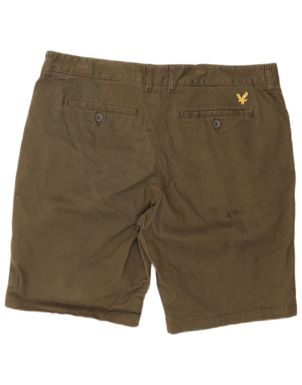 LYLE & SCOTT Mens Chino Shorts W36 Grande Algodão Cáqui