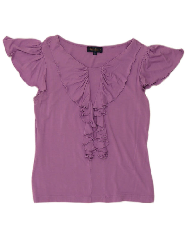 Camiseta feminina Luisa Spagnoli UK 14 grande roxo