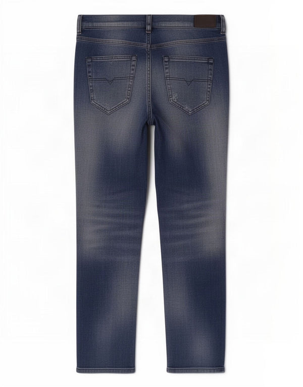 Diesel feminino Betty Distressed slim fit jeans reto W26 L27 algodão azul