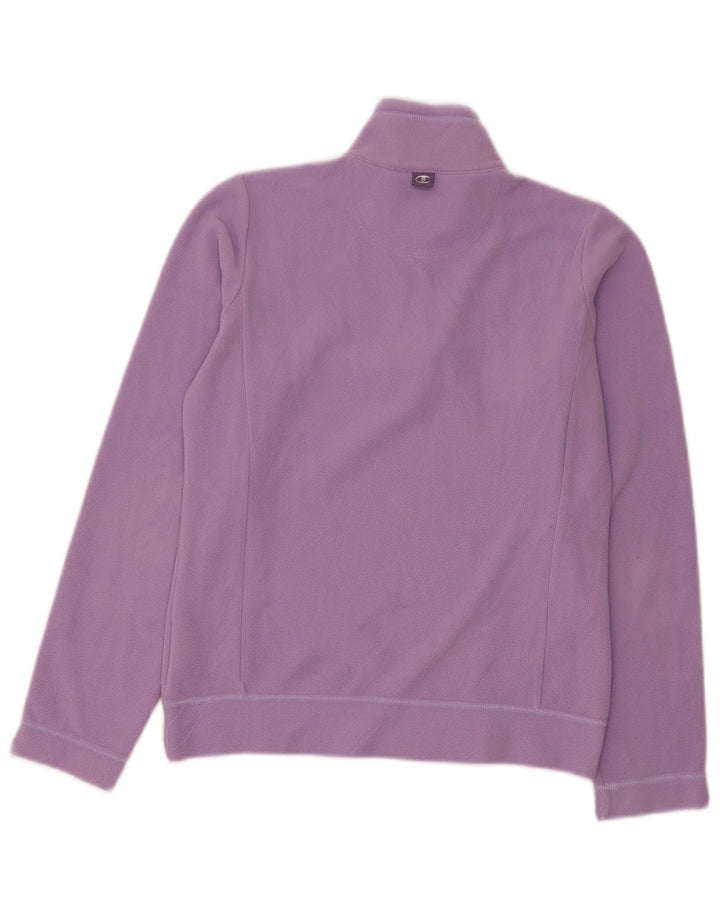 Jumper de lã feminino Champion com zíper e gola UK 10 poliéster roxo pequeno