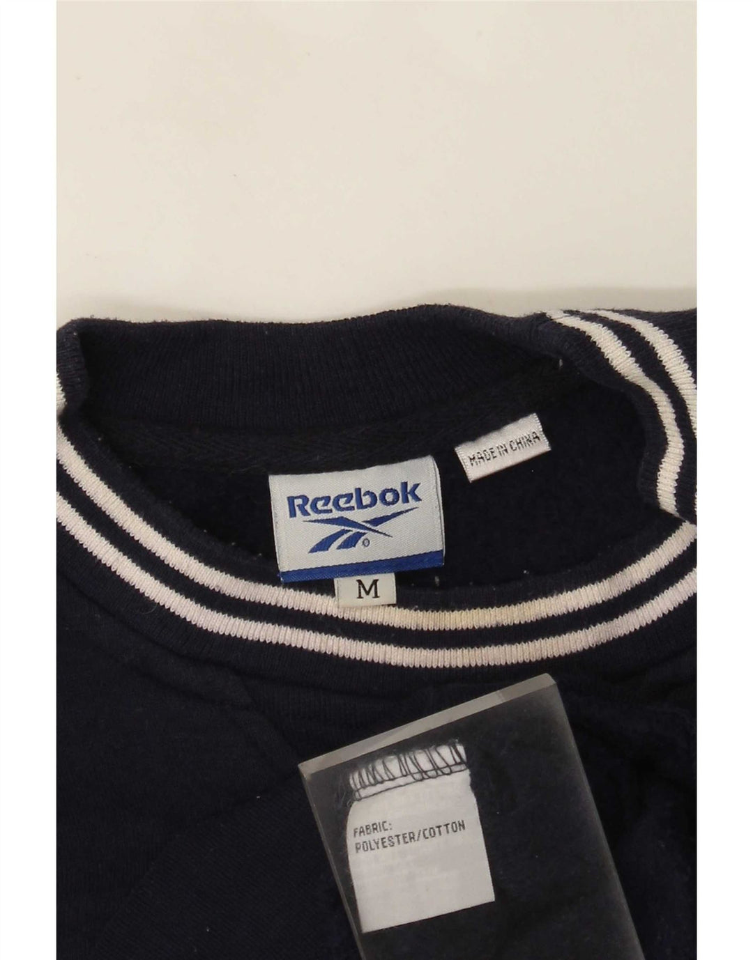 Reebok masculino gráfico moletom jumper médio azul marinho poliéster