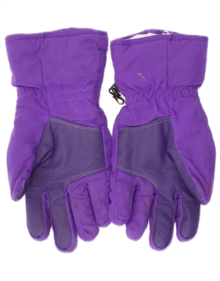 Luvas de esqui gráficas femininas vintage grandes roxas