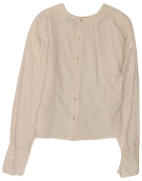 Blusa feminina de renda Enara Camicece Reino Unido 12 viscose branca média