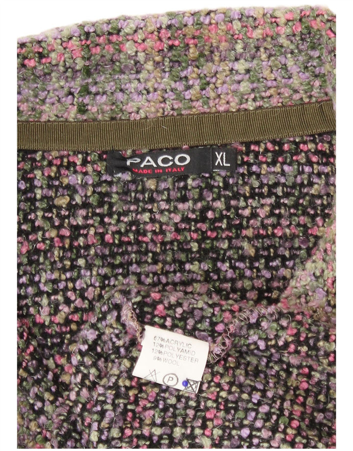 Jaqueta blazer feminina Paco com 5 botões UK 18 XL acrílico xadrez multicolorido