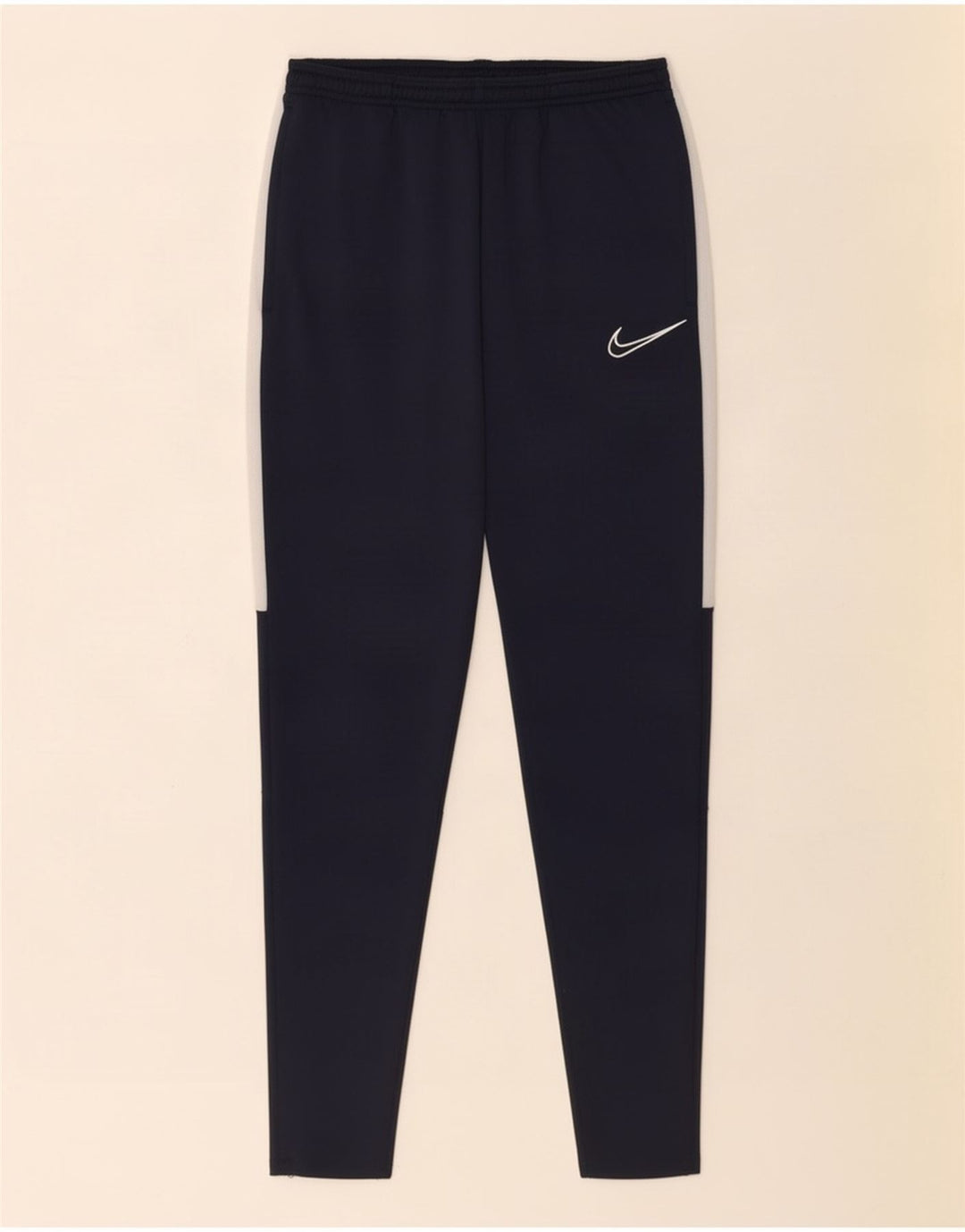 Calça de treino masculina Nike Dri Fit pequena azul marinho colorblock poliéster