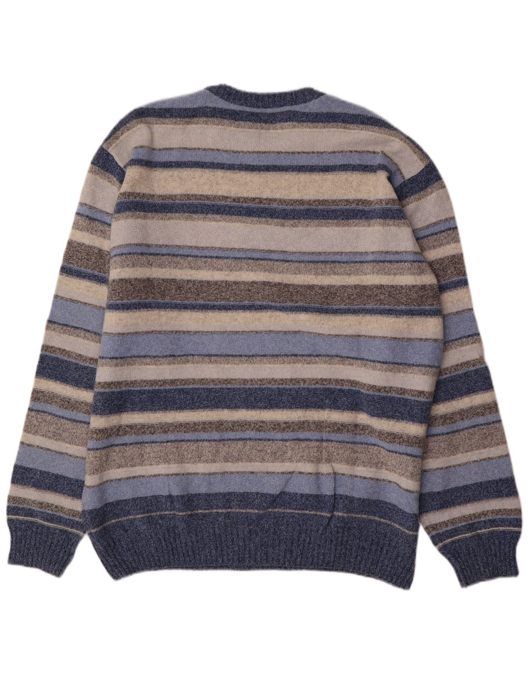 Suéter masculino Il Granchio com gola redonda XL de lã listrada azul