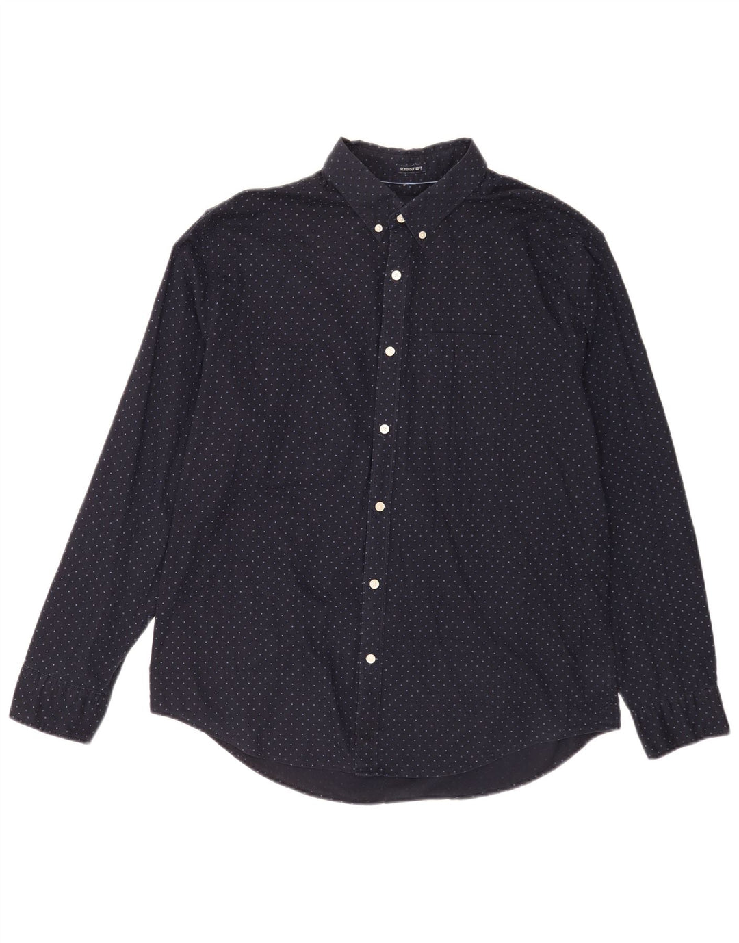Camisa masculina American Eagle XL azul marinho algodão manchado