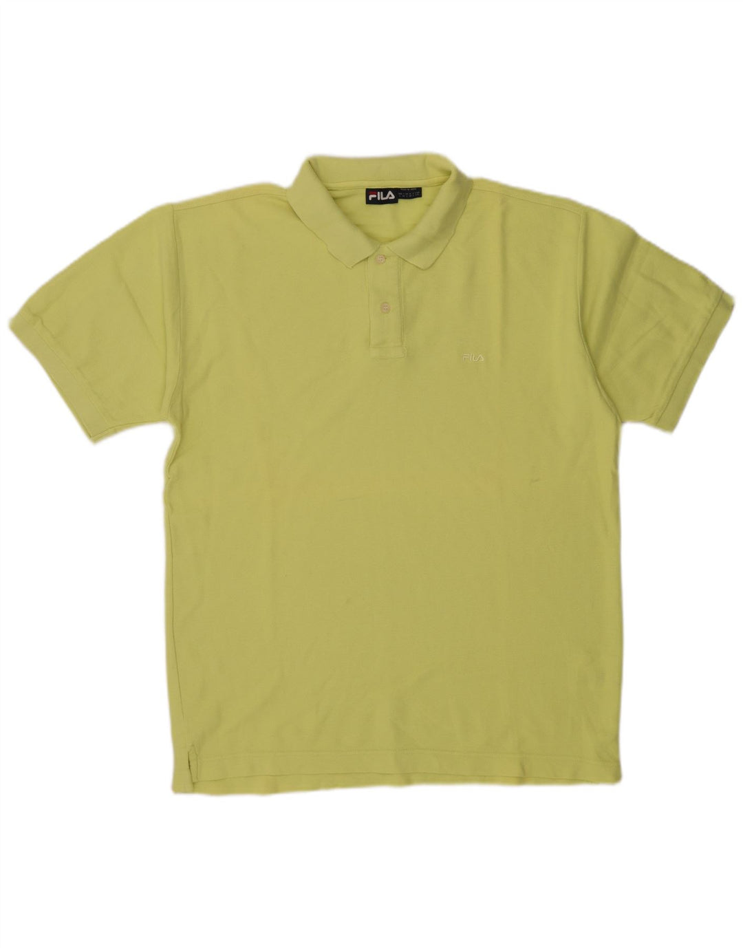 Camisa polo masculina Fila grande algodão amarelo