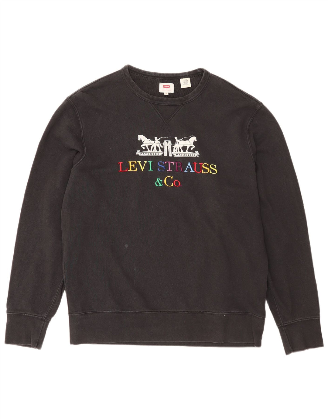 Levi's moletom gráfico masculino jumper médio preto algodão