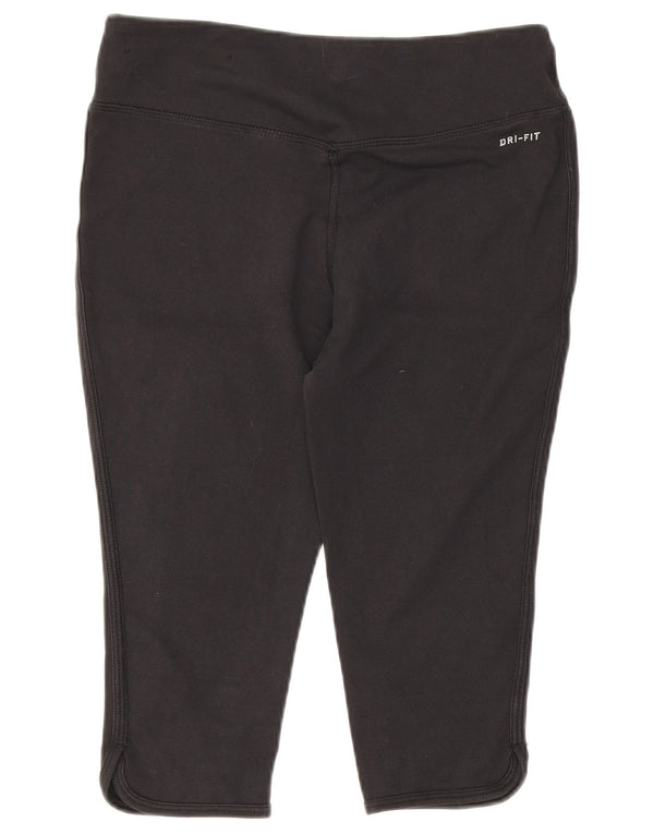 Nike Womens Dri Fit Bermuda Sport Shorts UK 8/10 Pequeno Algodão Preto