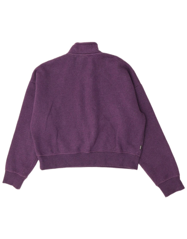 Superdry Womens Oversized Crop Moletom Jumper UK 14 Grande Roxo