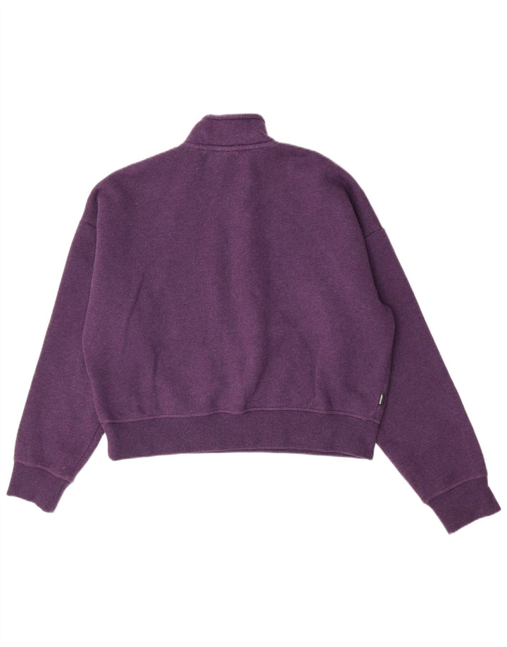 Superdry Womens Oversized Crop Moletom Jumper UK 14 Grande Roxo