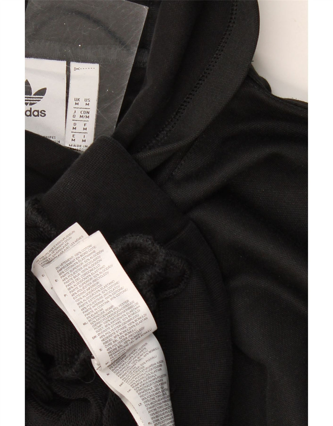 ADIDAS Mens Graphic Hoodie Jumper Médio Algodão Preto