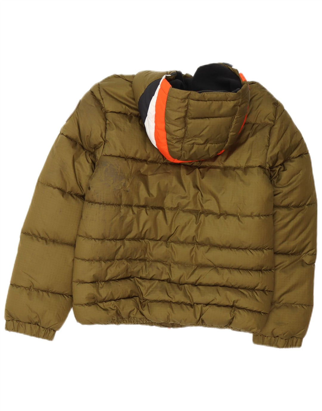 Jaqueta acolchoada com capuz Levi's Boys 11-12 anos cáqui colorblock poliéster