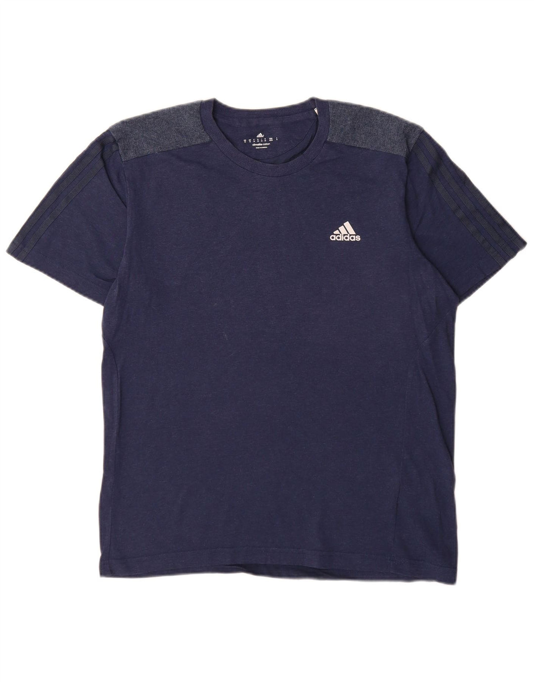 Adidas Mens Climalite Camiseta Top Médio Algodão Azul Marinho