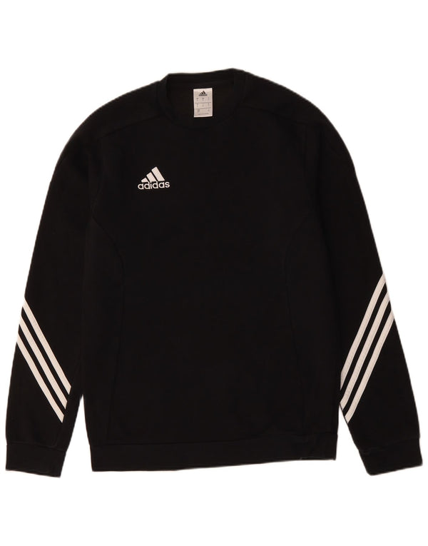 ADIDAS Mens Sweatshirt Jumper Small Black Cotton