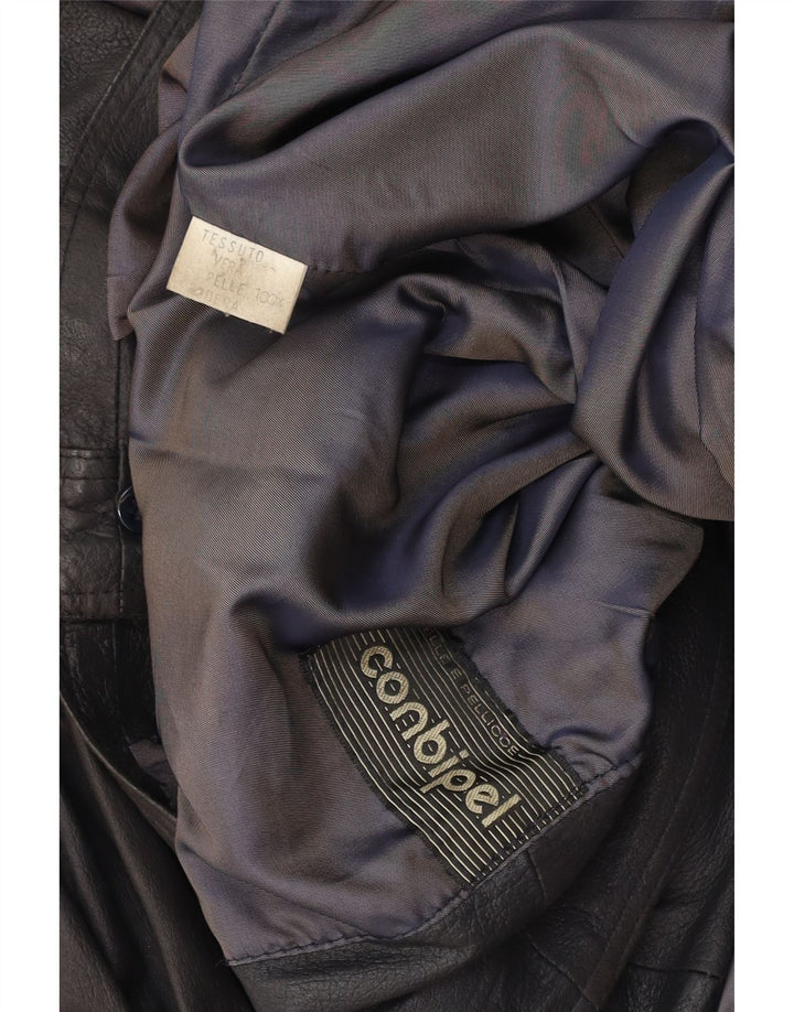 Jaqueta feminina de couro grande CONBIPEL UK 18 XL couro marrom