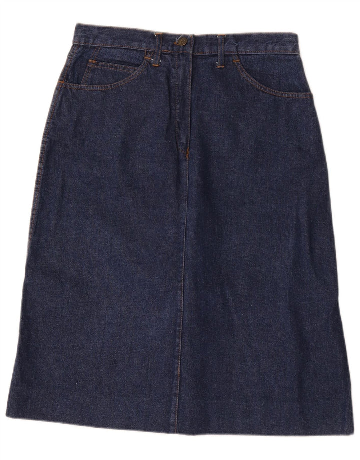 Saia jeans feminina vintage W30 azul marinho médio