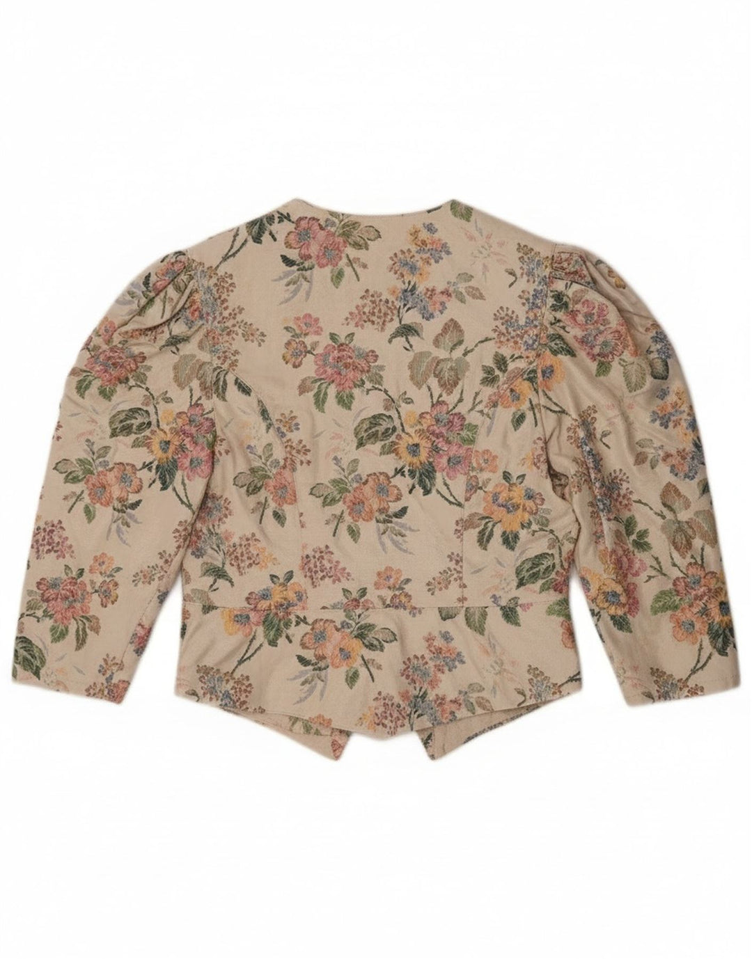 Jaqueta blazer feminina Eger manga 3/4 1 botão IT 42 médio bege floral
