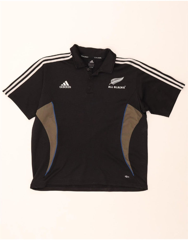 ADIDAS Mens New Zealand Polo Shirt UK 44/46 Grande Preto Colorblock