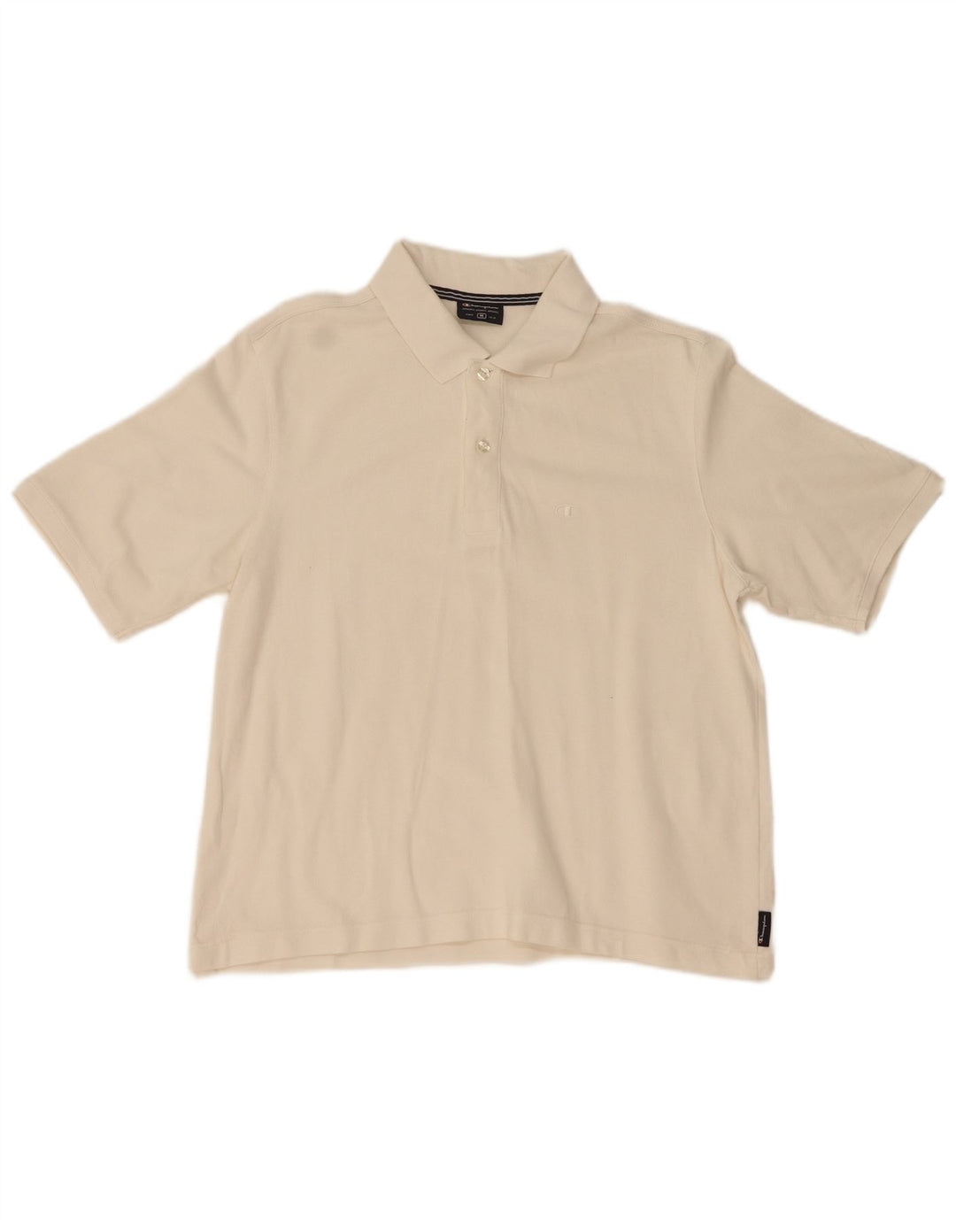 Camisa polo masculina CHAMPION de algodão branco médio