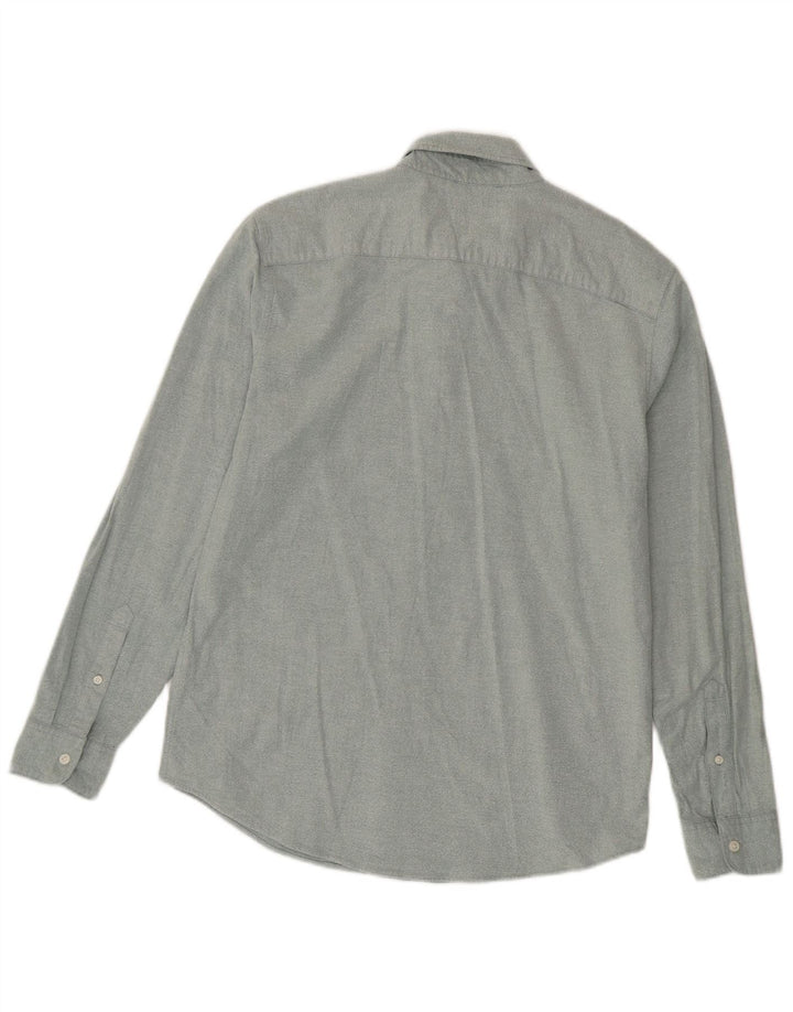 Camisa masculina Abercrombie & Fitch de algodão azul médio