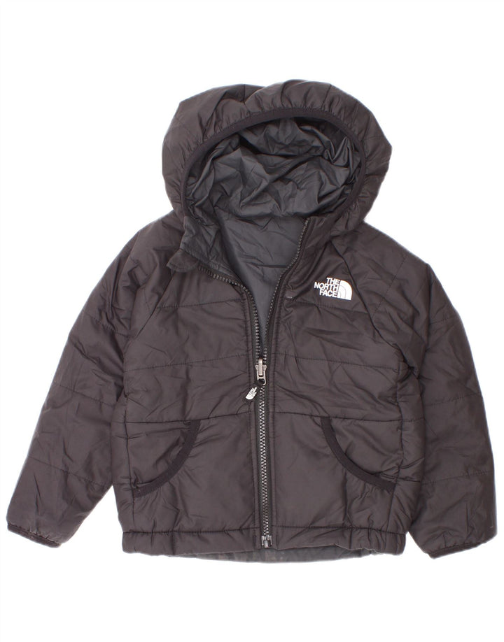 Jaqueta acolchoada com capuz para meninos The North Face 18-24 meses poliéster preto