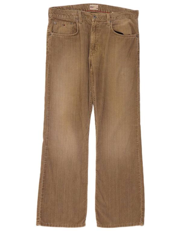 Calça feminina Tommy Hilfiger Bootcut veludo cotelê W34 L32 algodão bege