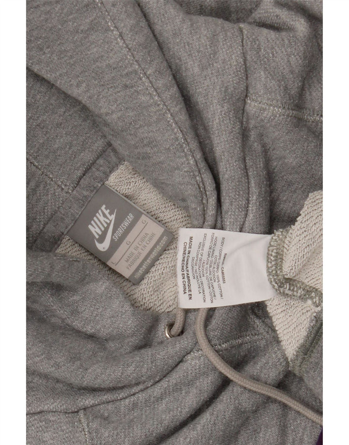 Suéter com capuz gráfico masculino Nike grande algodão cinza