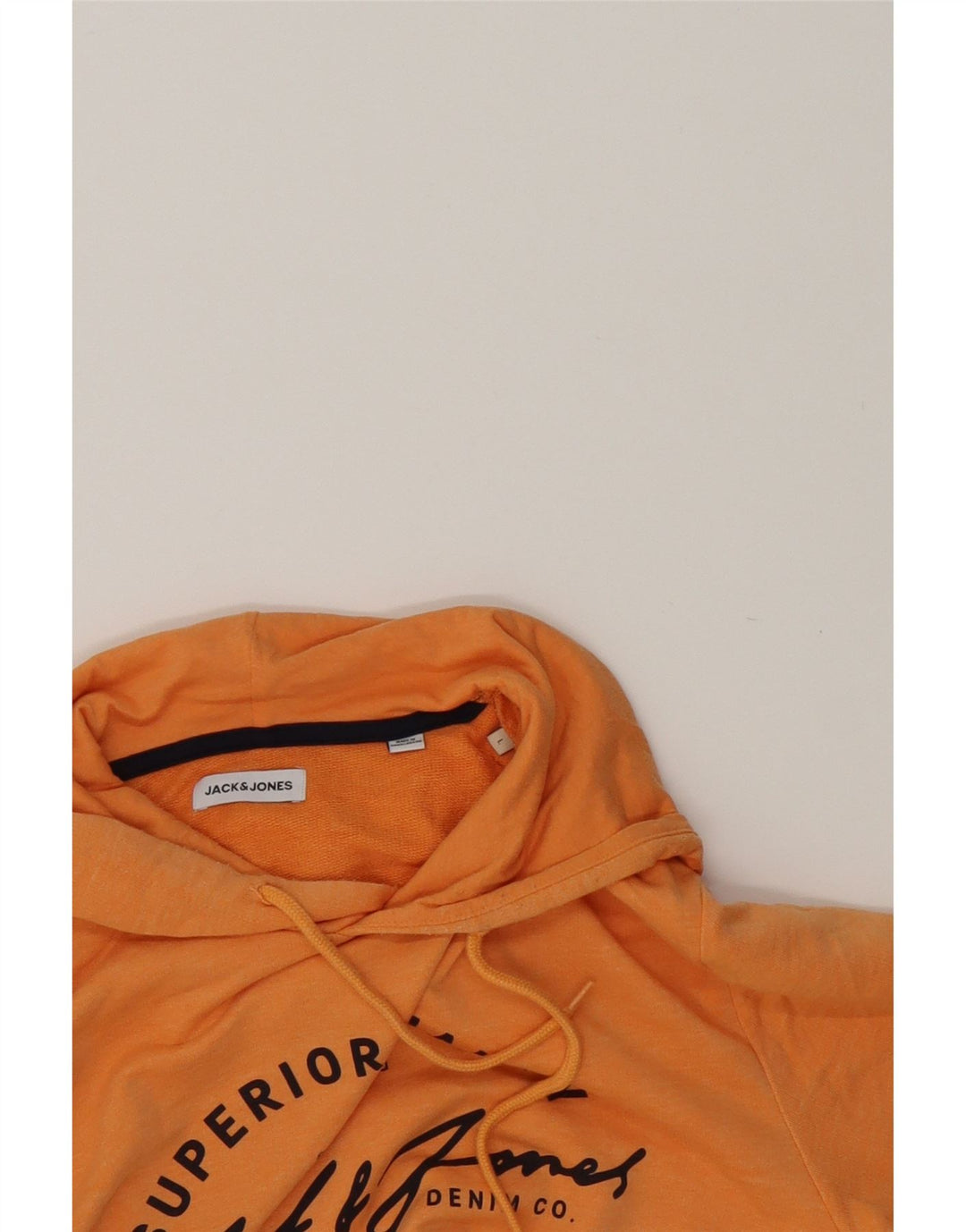 JACK & JONES Mens Graphic Hoodie Jumper Large Orange Vintage Jack & Jones and Second-Hand Jack & Jones from Messina Hembry 