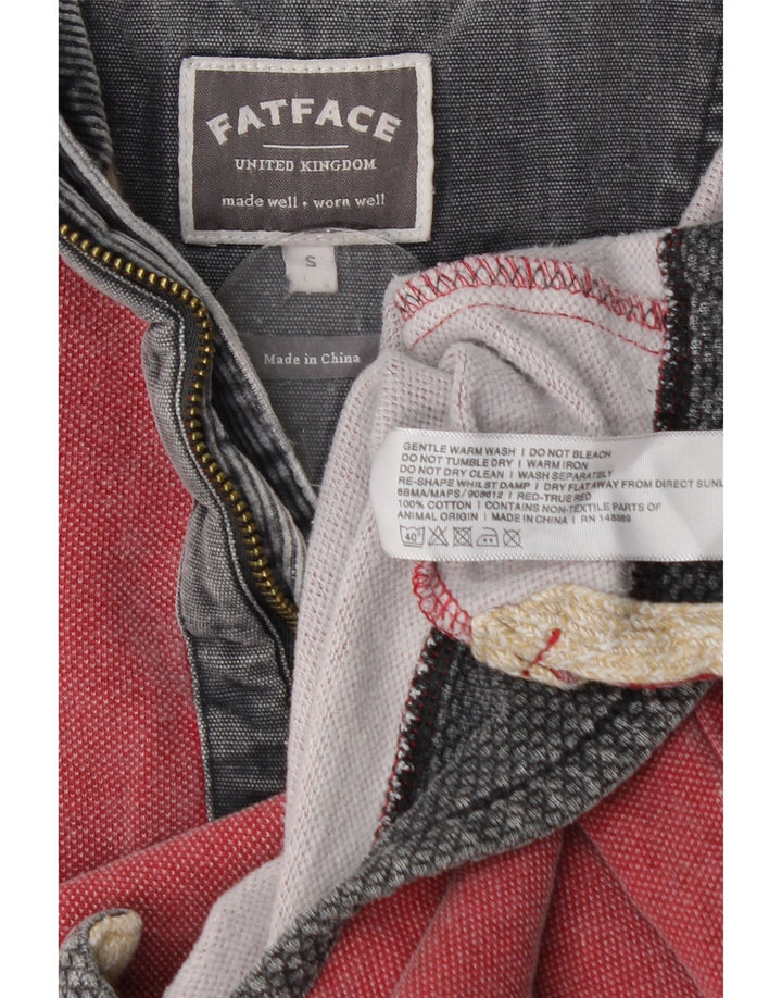Fat Face Mens Zip Neck Moletom Jumper Pequeno Algodão Vermelho