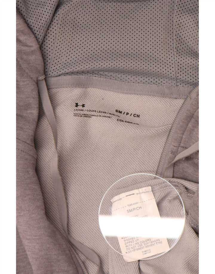 Suéter masculino Under Armour Cold Gear Zip com capuz pequeno poliéster cinza