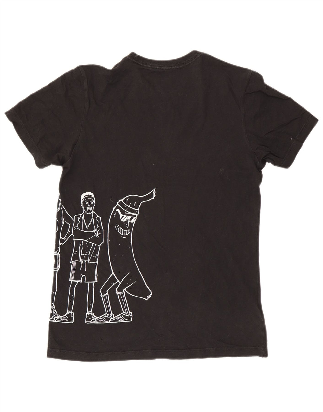 Adidas Mens Graphic T-Shirt Top Pequeno Algodão Preto
