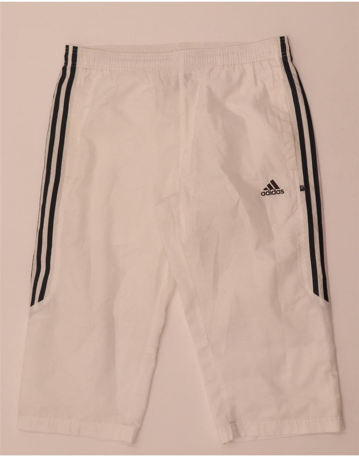 Adidas Mens Bermuda Sport Shorts Pequeno Poliéster Branco
