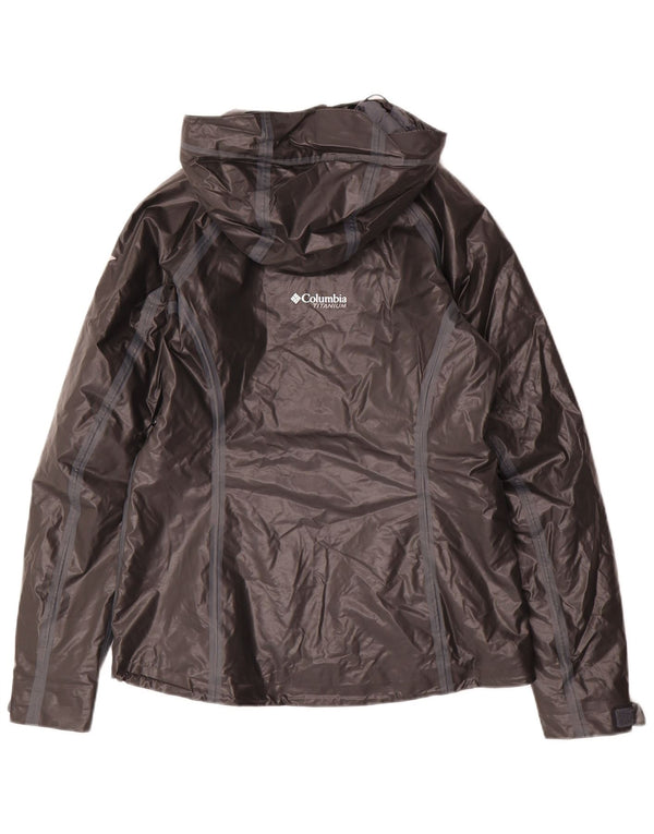 Jaqueta de chuva com capuz Columbia Omni-Heat feminina Reino Unido 6 XS cinza nylon