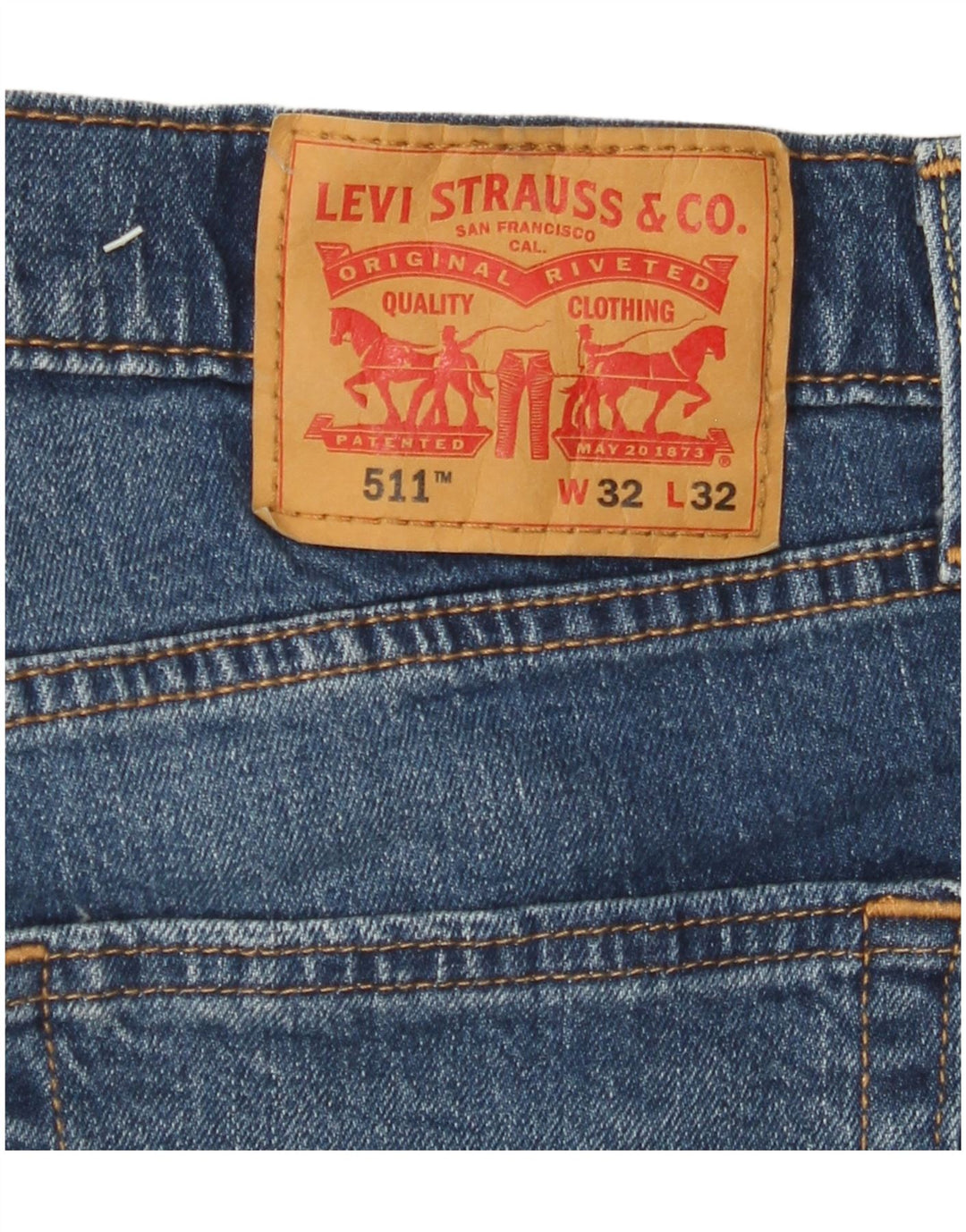 LEVI'S Masculino 511 Slim Jeans W32 L32 Azul Algodão