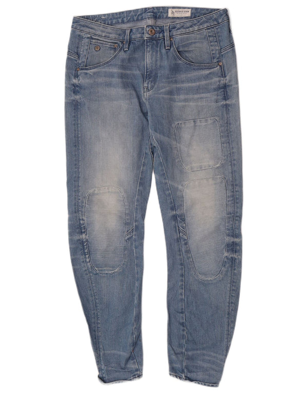 Calça jeans feminina G-Star 3D Arc Slim W27 L27 azul patchwork algodão