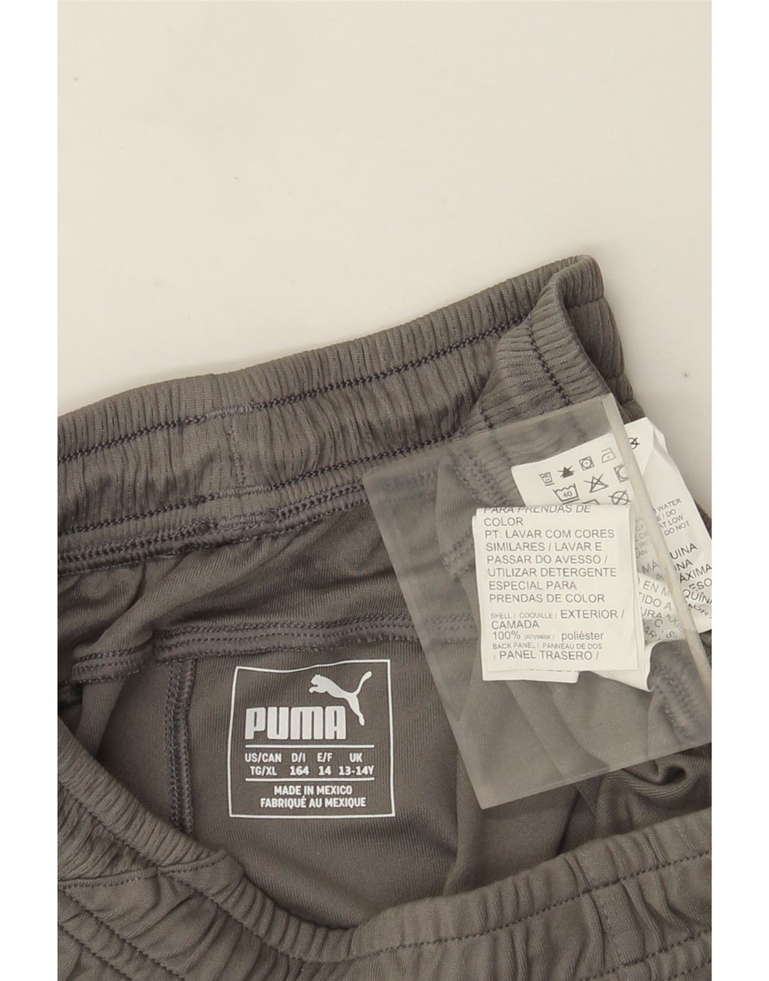 Shorts esportivos Puma meninos 13-14 anos cinza colorblock poliéster
