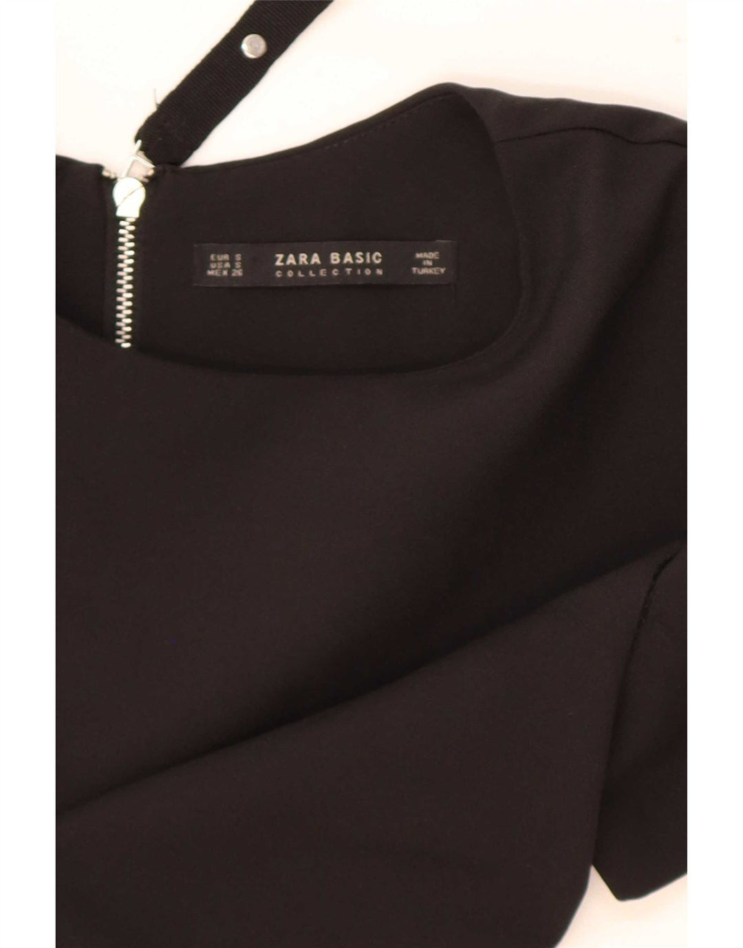 Zara Womens Shift Dress UK 10 Pequeno Poliéster Preto