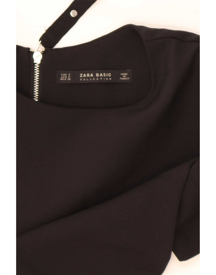 Zara Womens Shift Dress UK 10 Pequeno Poliéster Preto