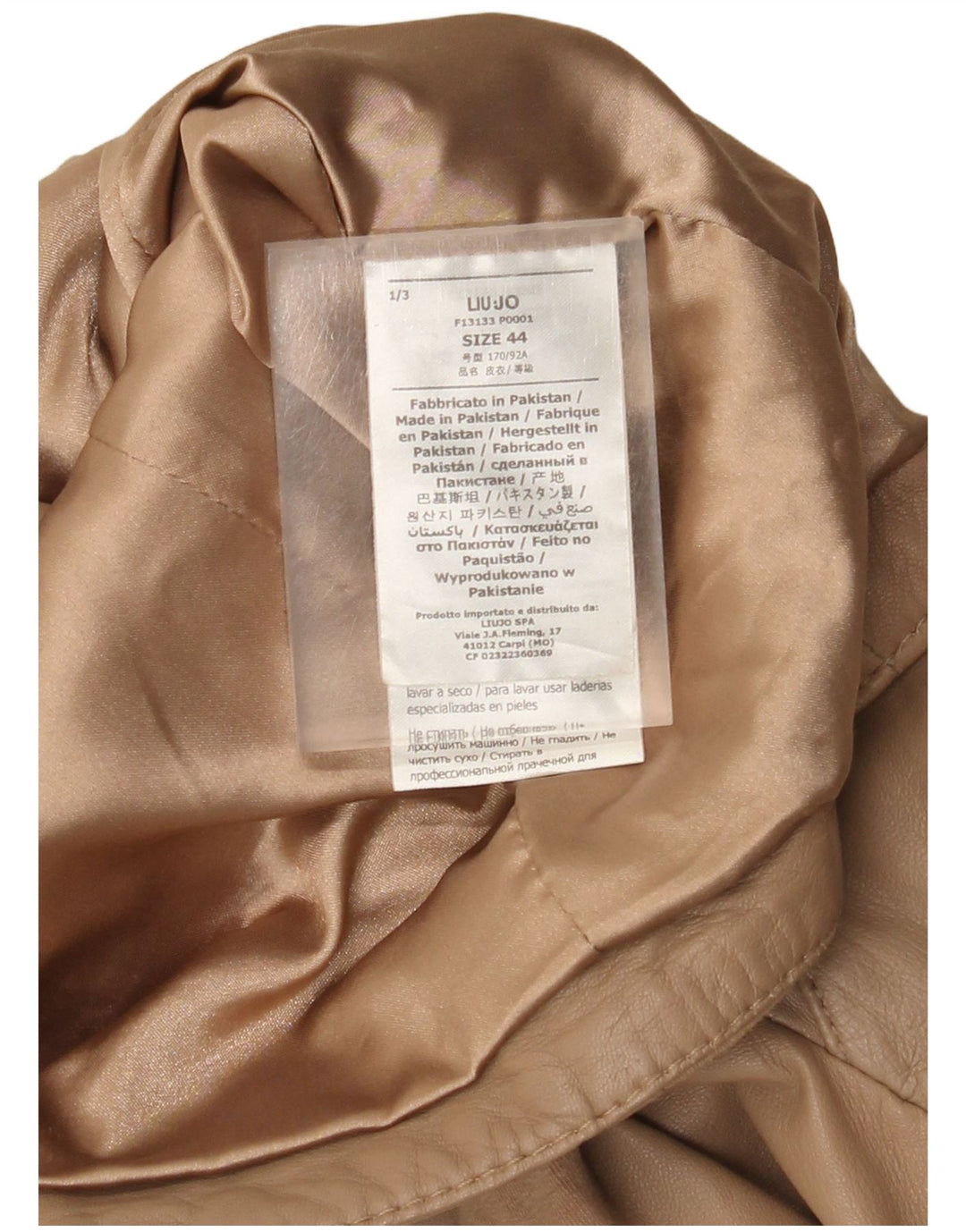 Jaqueta feminina de couro Liu Jo para motociclista IT 44 couro bege médio