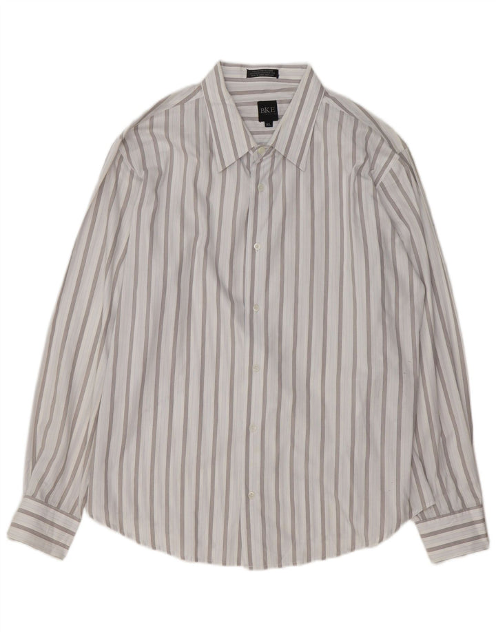 Camisa masculina BKE XL algodão listrado azul