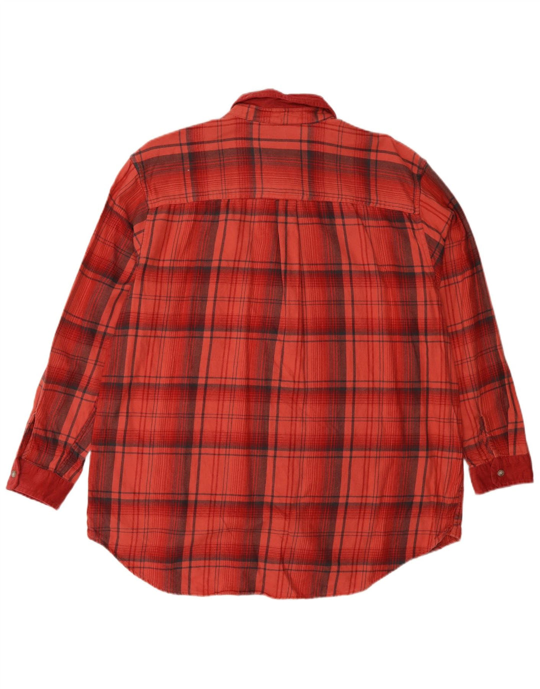Camisa feminina de flanela EDDIE BAUER Reino Unido 16 grande algodão xadrez vermelho