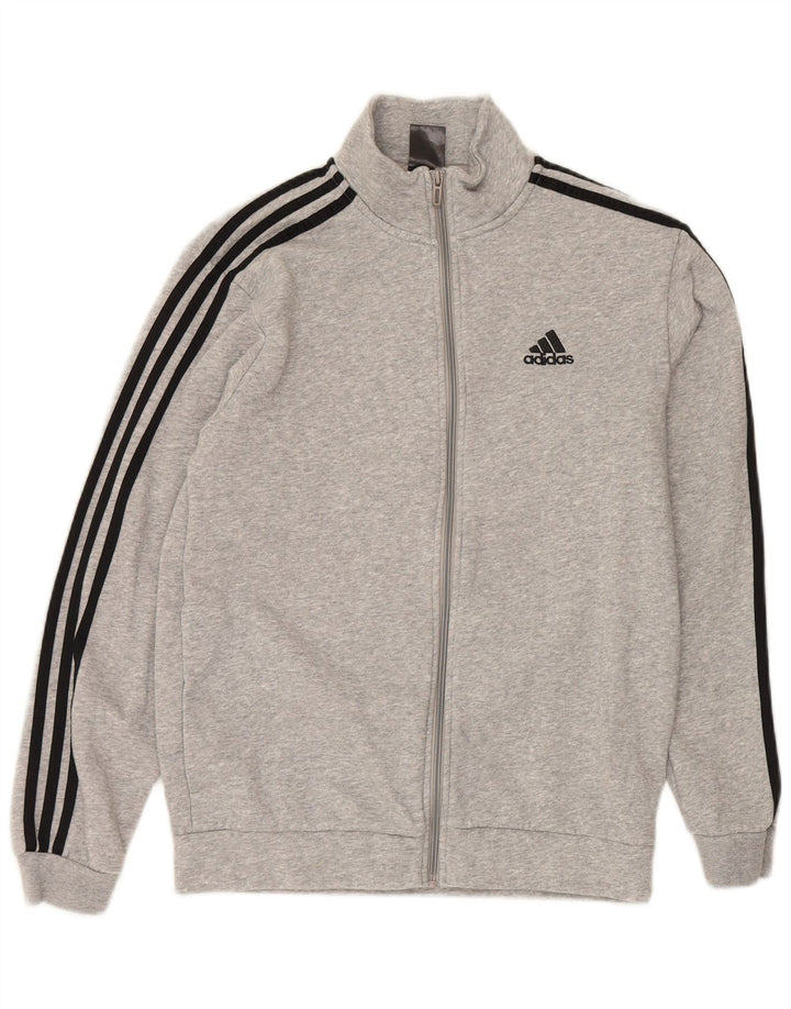 ADIDAS Mens Tracksuit Top Jacket Pequeno Algodão Cinza