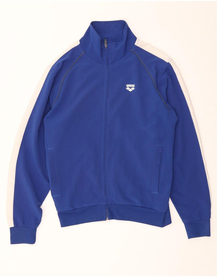 Poliéster azul pequeno de Colourblock do revestimento superior do fato de treino dos homens da arena