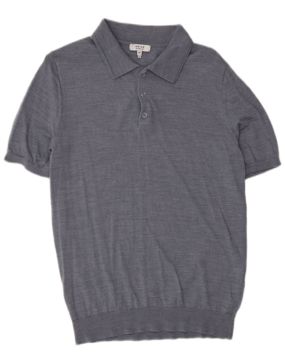 Camisa polo masculina Reiss lã azul médio