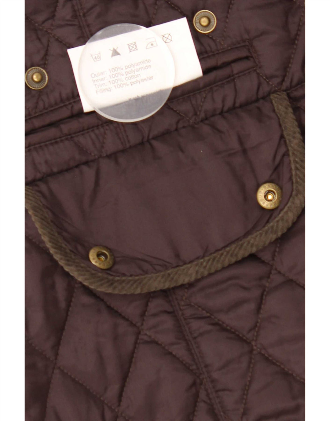 Jaqueta acolchoada feminina Barbour UK 12 poliamida marrom médio