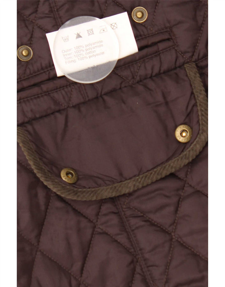 Jaqueta acolchoada feminina Barbour UK 12 poliamida marrom médio